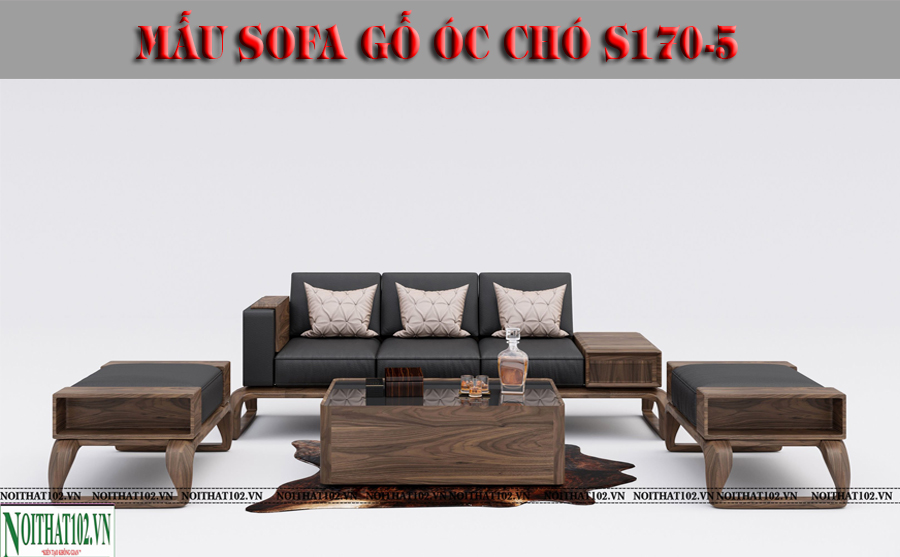 Mẫu Sofs gỗ óc chó S170-5